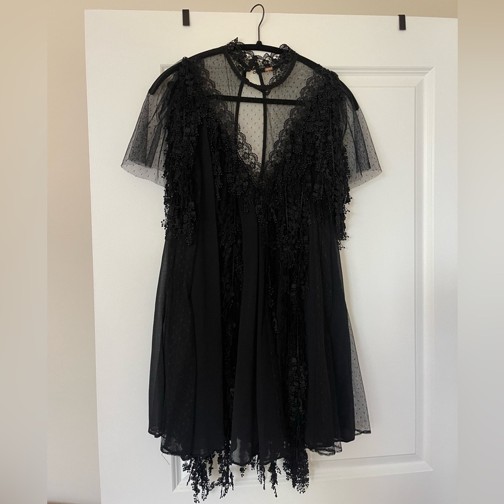 Free People Black Lace Mini Dress Size Small/Medium